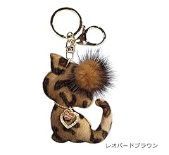 ぐで猫　猫耳ファー　ヒョウ柄バッグチャーム　茶猫　ハンドメイド　猫キーホルダー ぐで猫 猫耳ファー ヒョウ柄バッグチャーム 茶猫 ハンドメイド